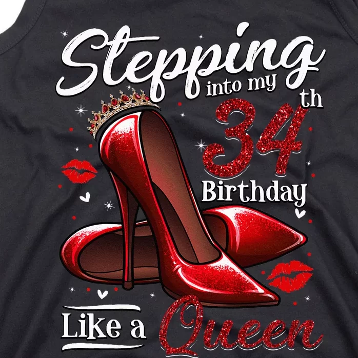 High Heels Stepping Into My 34th Birthday 34 And Fabulous Tank Top