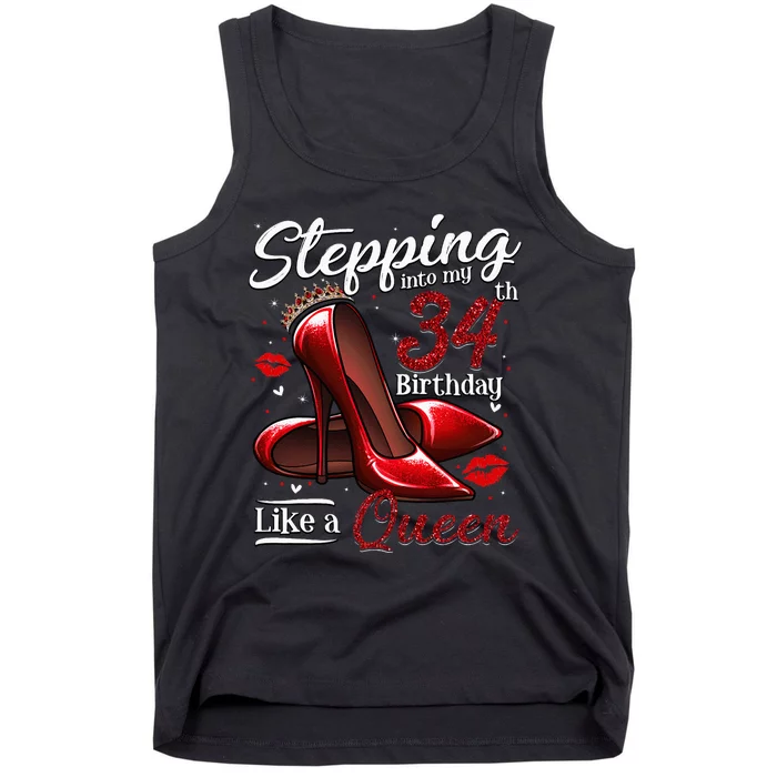 High Heels Stepping Into My 34th Birthday 34 And Fabulous Tank Top