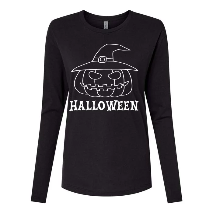 Happy Halloween Spooky Jack O Lantern Womens Cotton Relaxed Long Sleeve T-Shirt