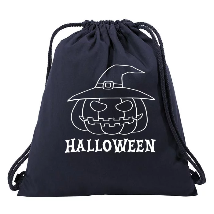 Happy Halloween Spooky Jack O Lantern Drawstring Bag