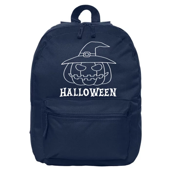 Happy Halloween Spooky Jack O Lantern 16 in Basic Backpack