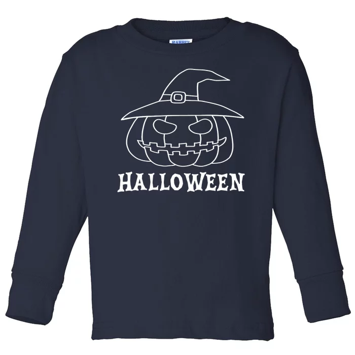 Happy Halloween Spooky Jack O Lantern Toddler Long Sleeve Shirt