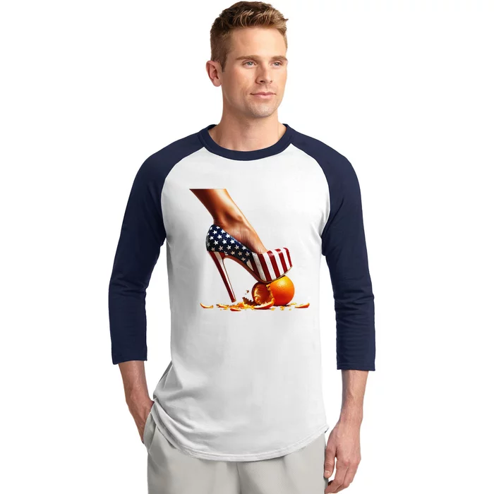 High Heels Squash Oranges; Kamala Harris Election Baseball Sleeve Shirt