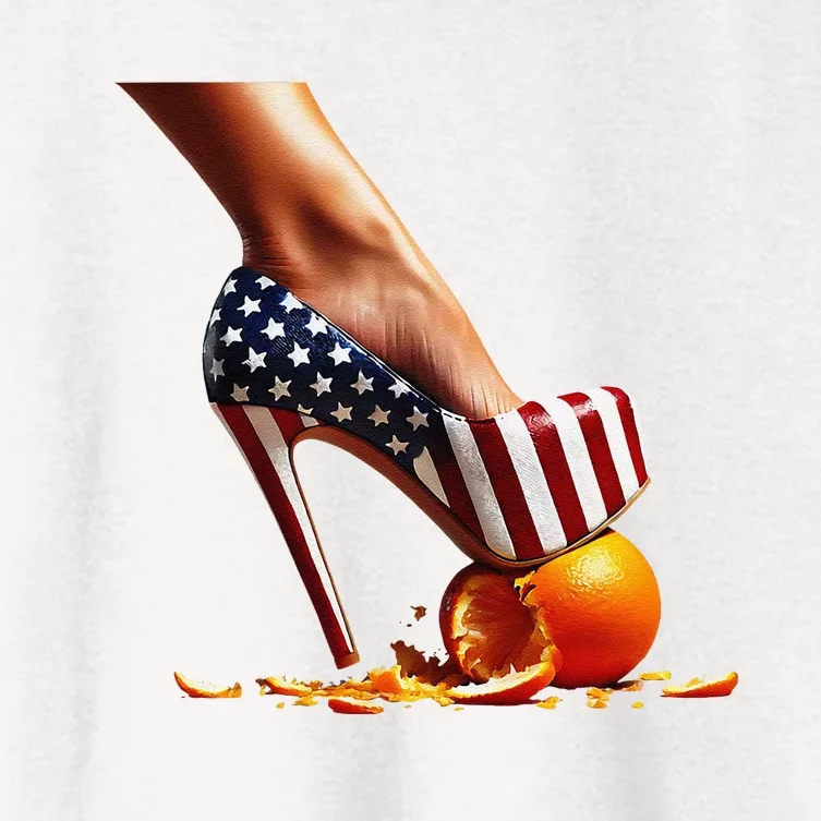 High Heels Squash Oranges; Kamala Harris Election Women's Crop Top Tee