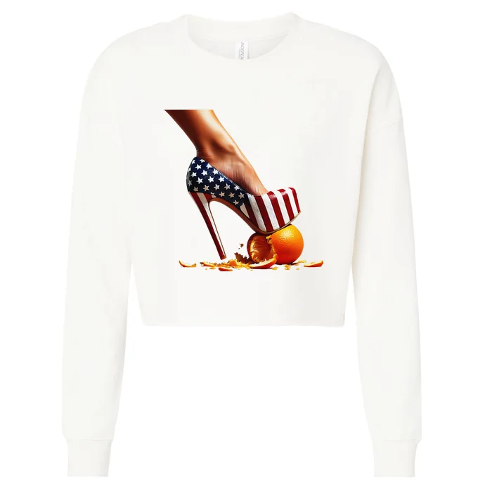 High Heels Squash Oranges; Kamala Harris Election Cropped Pullover Crew