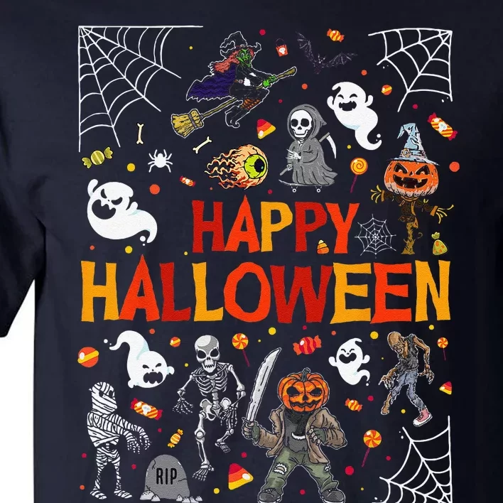 Happy Halloween Scary Spooky Retro Style Tall T-Shirt