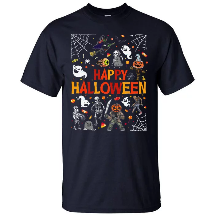 Happy Halloween Scary Spooky Retro Style Tall T-Shirt