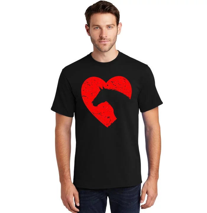 Horse Heart Silhouette For Cow Equestrian Tall T-Shirt