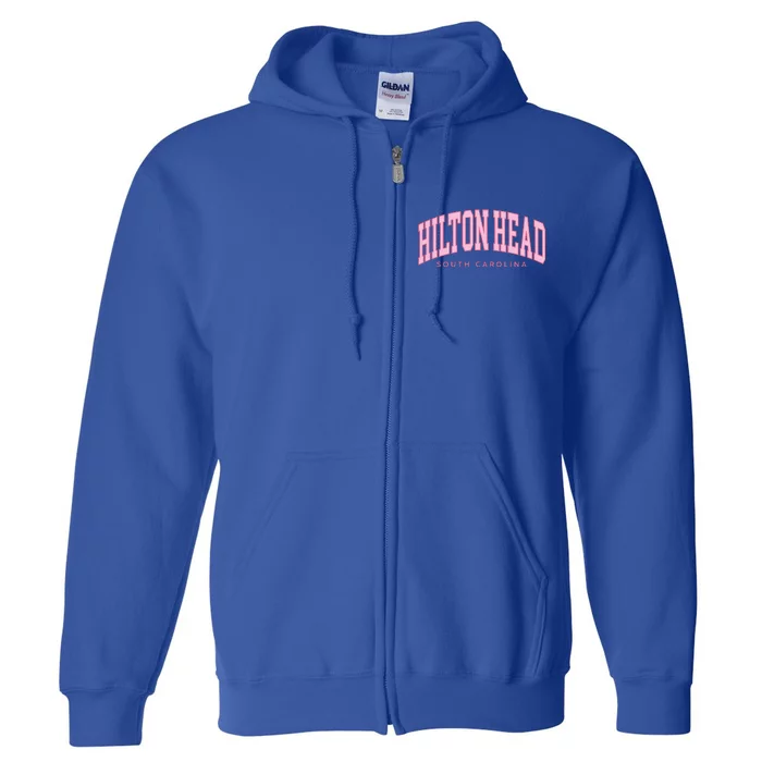 Hilton Head Sc South Carolina Retro Full Zip Hoodie