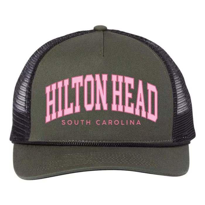 Hilton Head Sc South Carolina Retro Retro Rope Trucker Hat Cap