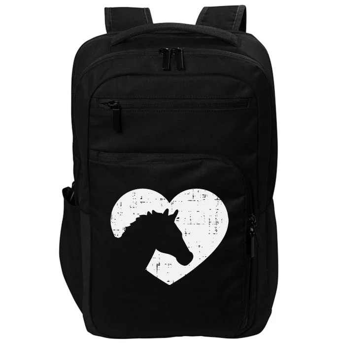 Heart Horse Silhouette Riding Rider Equestrian Impact Tech Backpack