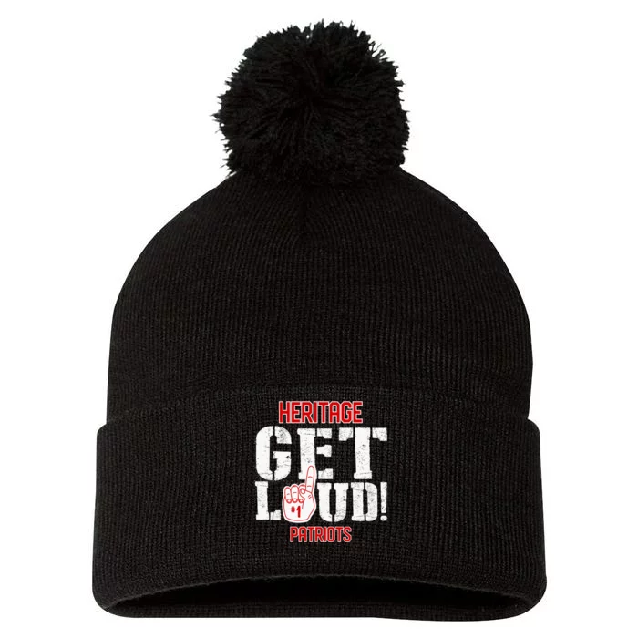 Heritage High School Get Loud Patriots Pom Pom 12in Knit Beanie