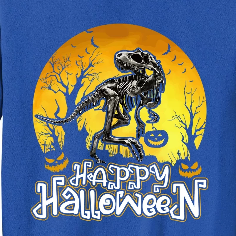 Happy Halloween Spooky Trex Skeleton Dinosaur Gift Sweatshirt