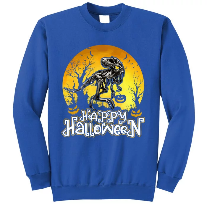 Happy Halloween Spooky Trex Skeleton Dinosaur Gift Sweatshirt