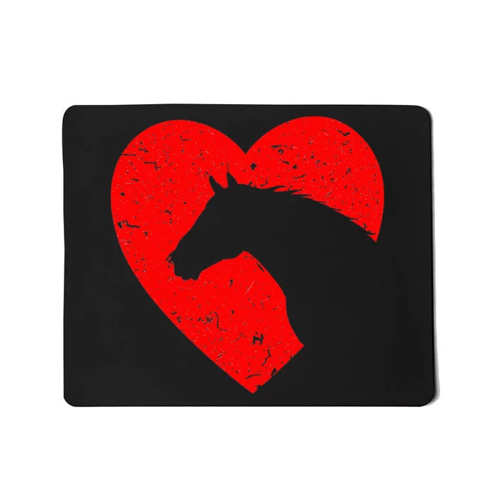 Horse Heart Silhouette For Cow Equestrian Graphic Print Mousepad