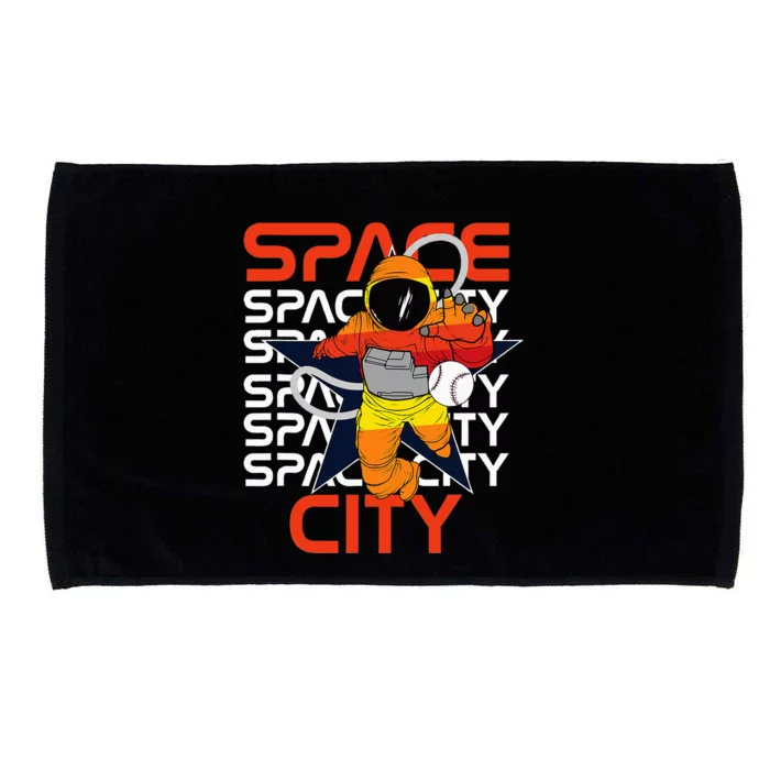 Htown Houston Space City Vintage Baseball Astronaut Microfiber Hand Towel