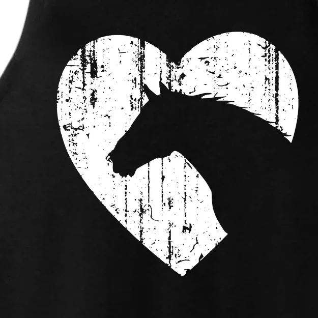 Horse Heart Silhouette For Cowgirl Equestrian Graphic Print Ladies Tri-Blend Wicking Tank