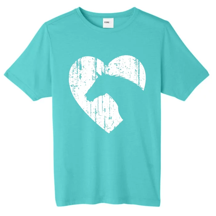 Horse Heart Silhouette For Cowgirl Equestrian Graphic Print ChromaSoft Performance T-Shirt