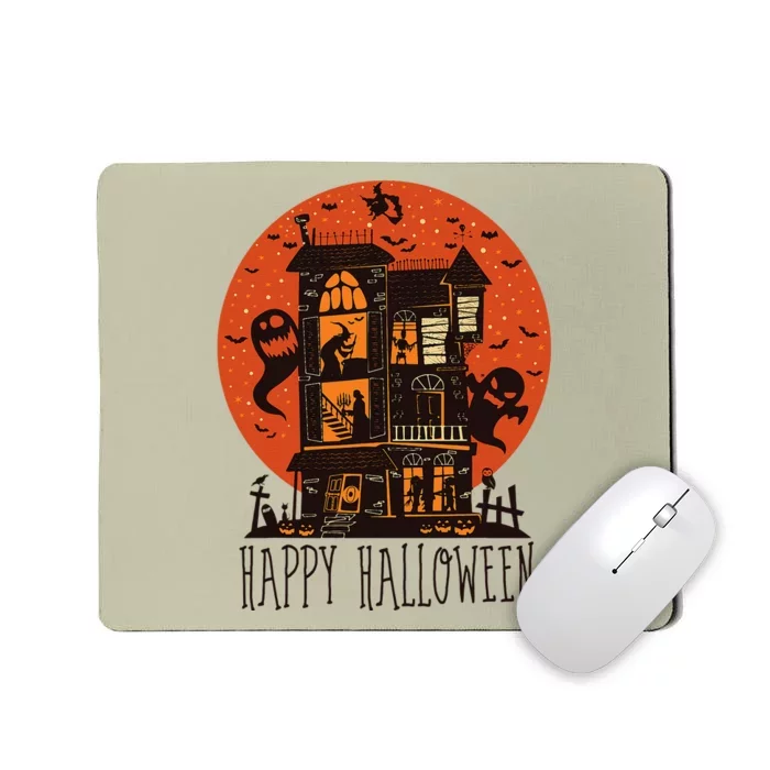 Happy Halloween Spooky Haunted House Mousepad