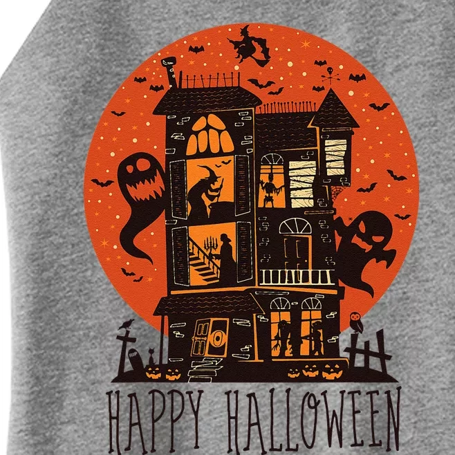 Happy Halloween Spooky Haunted House Women’s Perfect Tri Rocker Tank