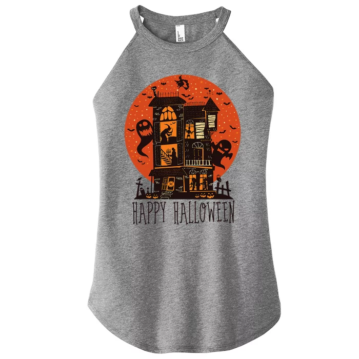 Happy Halloween Spooky Haunted House Women’s Perfect Tri Rocker Tank