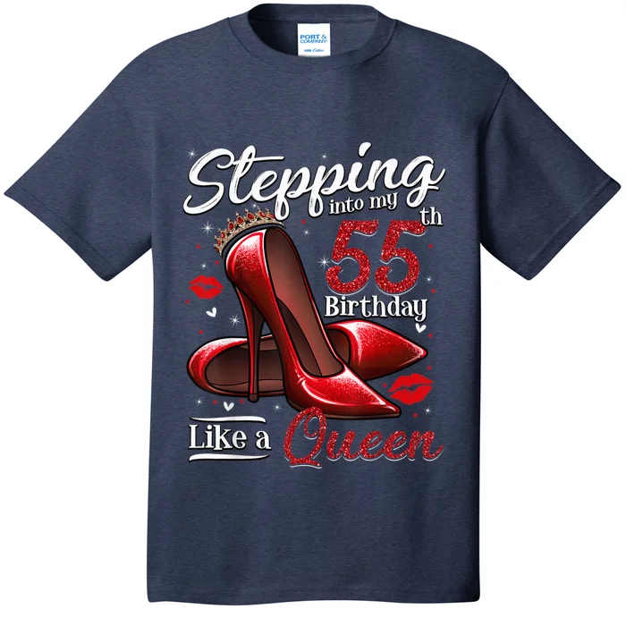 High Heels Stepping Into My 55th Birthday 55 and Fabulous T-Shirt