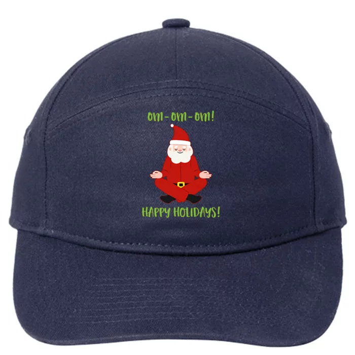 Happy Holidays Santa Claus Yoga For 7-Panel Snapback Hat