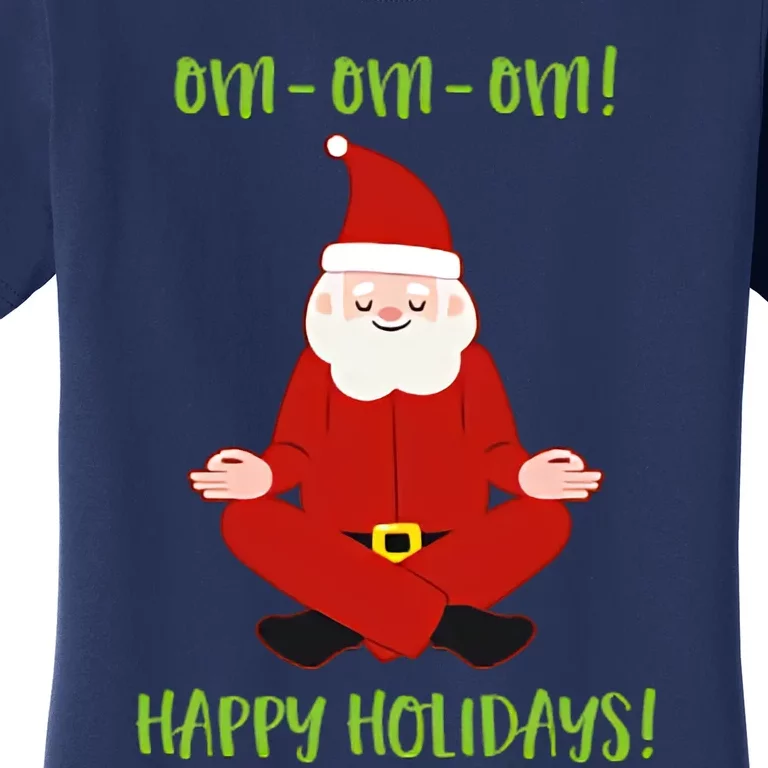 Happy Holidays Santa Claus Yoga For Women's T-Shirt