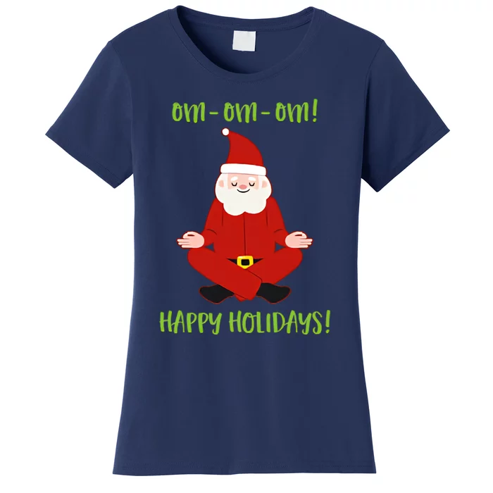 Happy Holidays Santa Claus Yoga For Women's T-Shirt