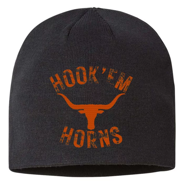 HookEm Horns State Of Texas Bull Head With Longhorns 8 1/2in Sustainable Knit Beanie