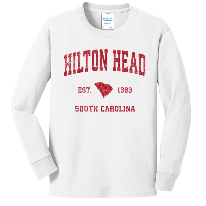 Hilton Head South Carolina Sc Vintage Sports Kids Long Sleeve Shirt