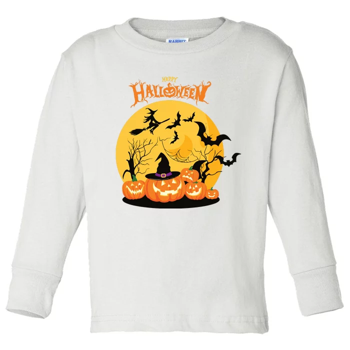 Happy Halloween Spooky Season Toddler Long Sleeve Shirt