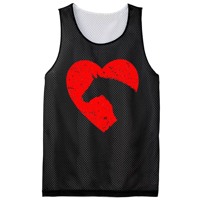 Horse Heart Silhouette For Cowgirl Equestrian Graphic Print Mesh Reversible Basketball Jersey Tank