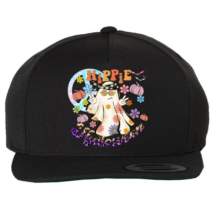 Hippie Halloween Spooky Floral Graphic Best Funny Halloween Shirts Wool Snapback Cap