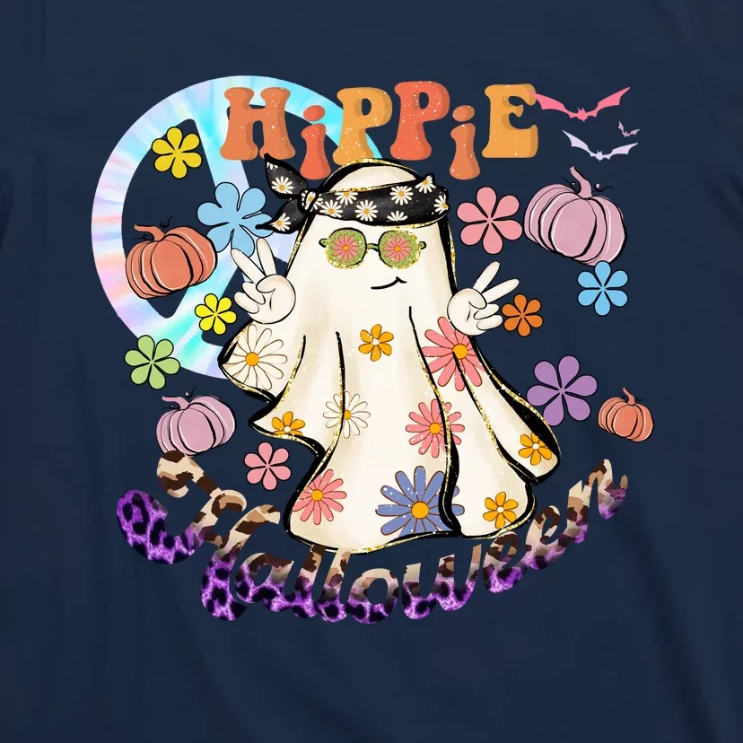 Hippie Halloween Spooky Floral Graphic Best Funny Halloween Shirts T-Shirt