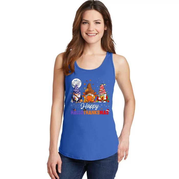 Happy Hallothanksmas Sloth Xmas Thanksgiving Halloween Ladies Essential Tank