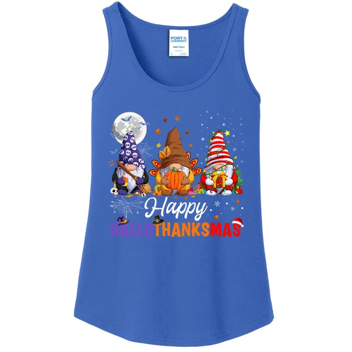 Happy Hallothanksmas Sloth Xmas Thanksgiving Halloween Ladies Essential Tank