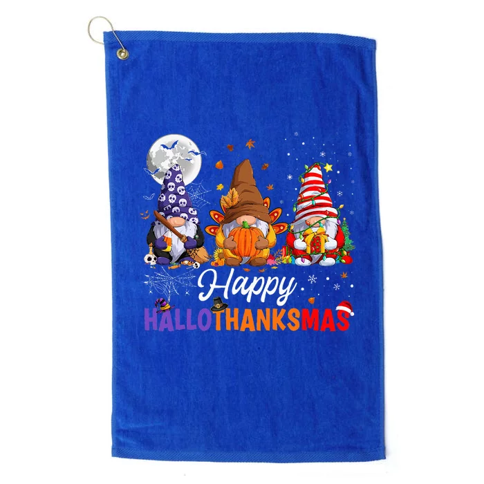 Happy Hallothanksmas Sloth Xmas Thanksgiving Halloween Platinum Collection Golf Towel