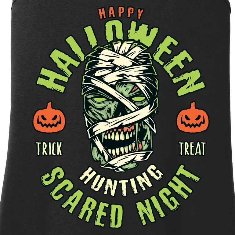 Happy Halloween Scared Night Mummy Ladies Essential Tank