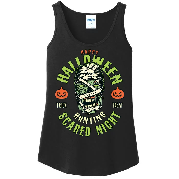 Happy Halloween Scared Night Mummy Ladies Essential Tank