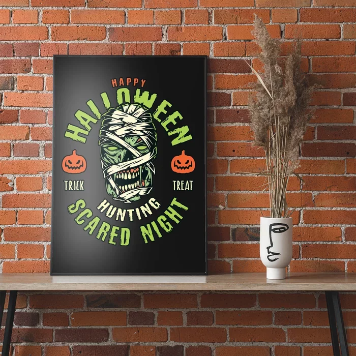 Happy Halloween Scared Night Mummy Poster