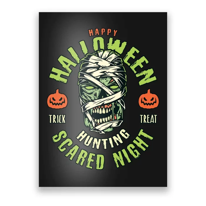 Happy Halloween Scared Night Mummy Poster