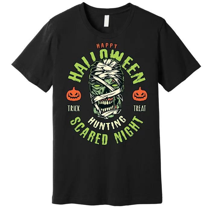 Happy Halloween Scared Night Mummy Premium T-Shirt