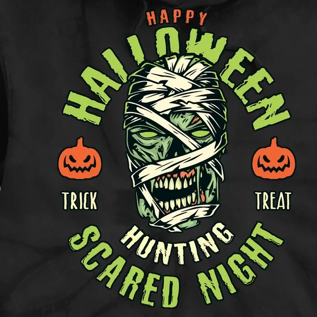 Happy Halloween Scared Night Mummy Tie Dye Hoodie