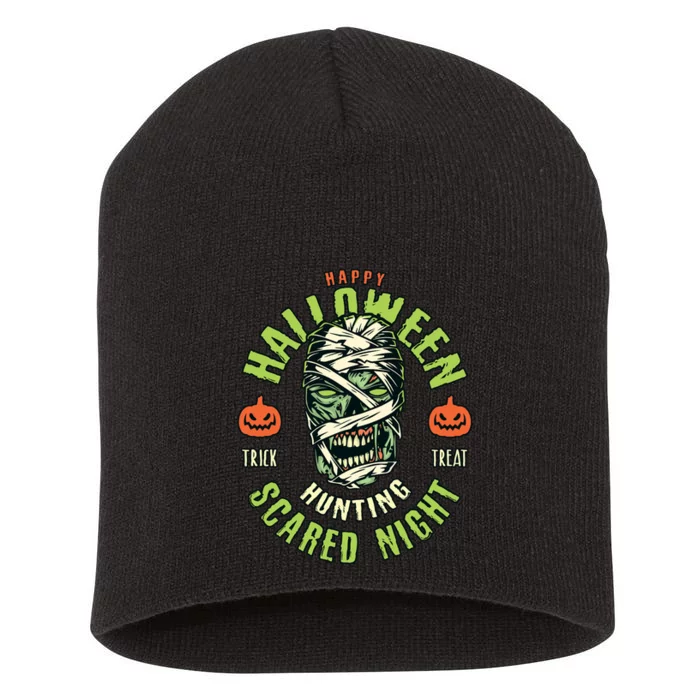 Happy Halloween Scared Night Mummy Short Acrylic Beanie