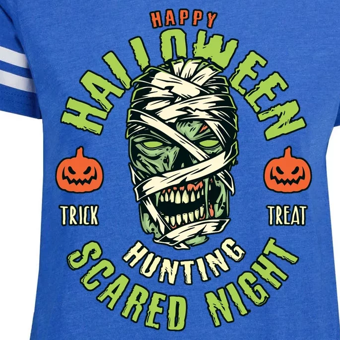 Happy Halloween Scared Night Mummy Enza Ladies Jersey Football T-Shirt