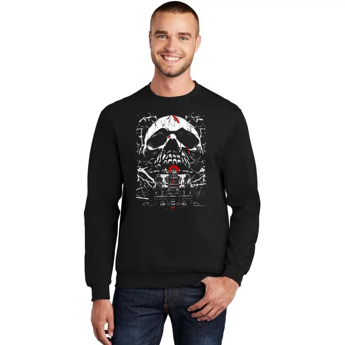 Haunted House Skull Tall Sweatshirt