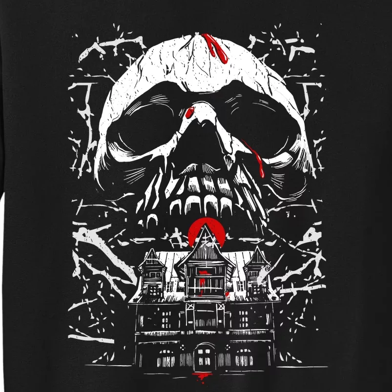 Haunted House Skull Tall Sweatshirt