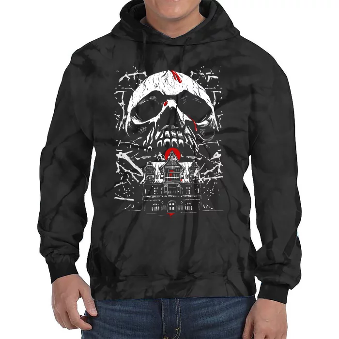 Haunted House Skull Tie Dye Hoodie