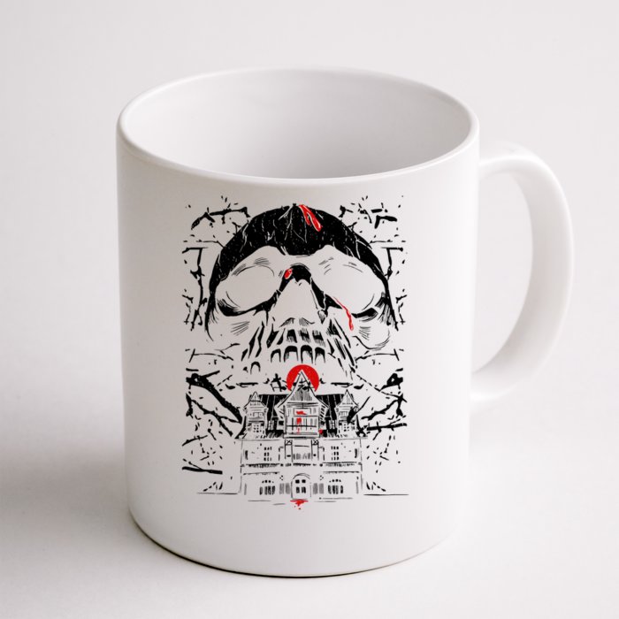 Haunted House Skull Front & Back Coffee Mug